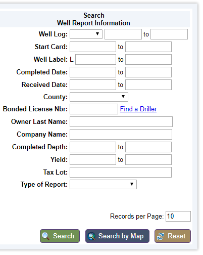 Well report  search options